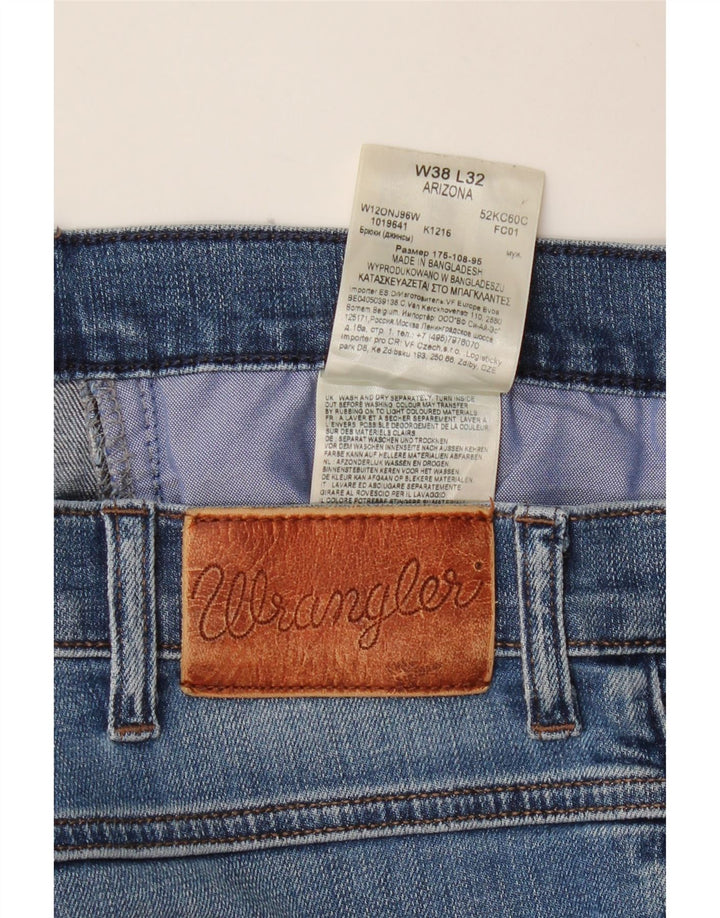 WRANGLER Mens Arizona Straight Jeans W38 L32 Blue Cotton