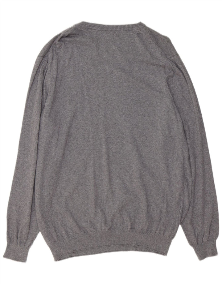 LYLE & SCOTT Mens Boat Neck Jumper Sweater 2XL Grey Cotton