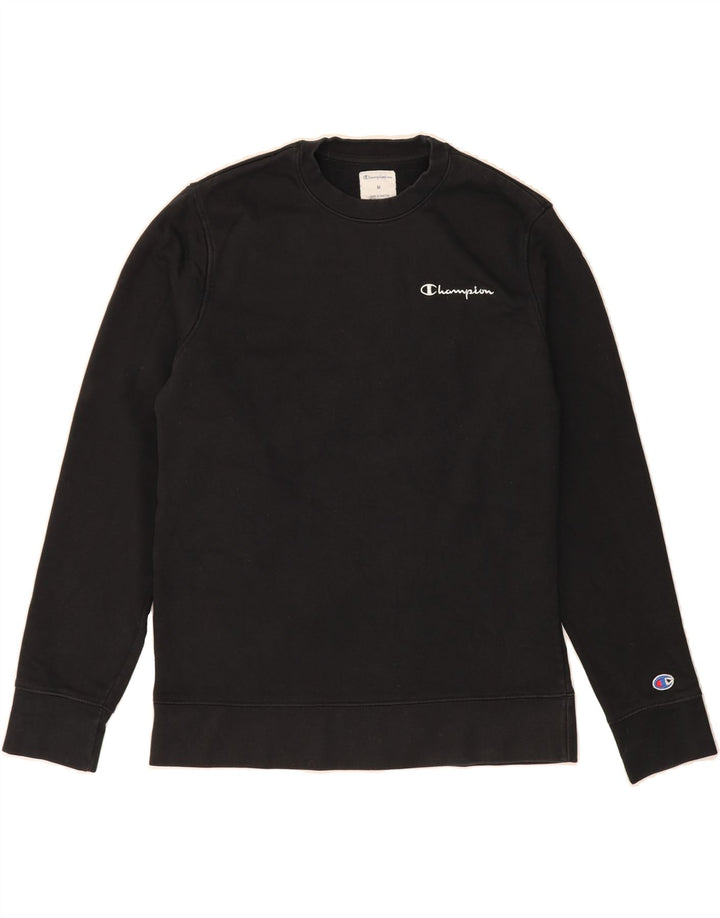 CHAMPION Mens Sweatshirt Jumper Medium Black Cotton Vintage Champion and Second-Hand Champion from Messina Hembry 