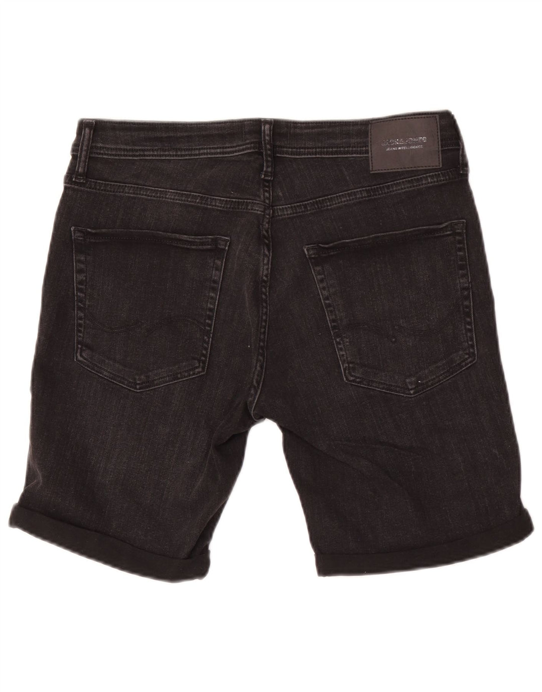 Jack & Jones Mens Denim Shorts Medium W32 Black Cotton