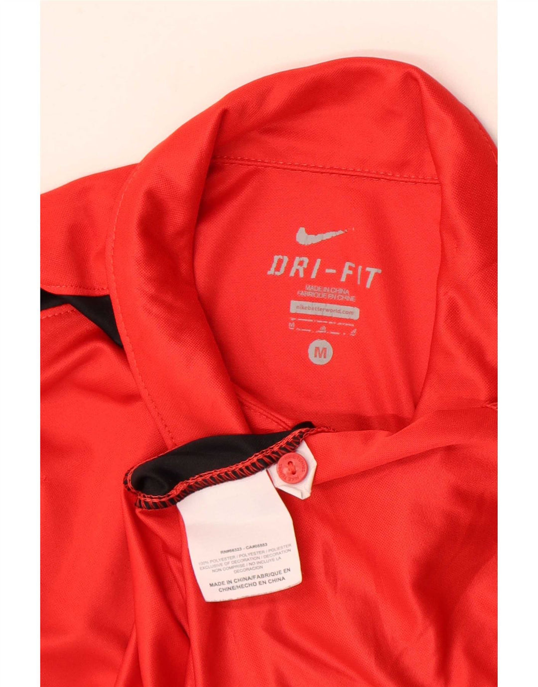 Nike Mens Dri Fit Polo Shirt Medium Red Colourblock Polyester