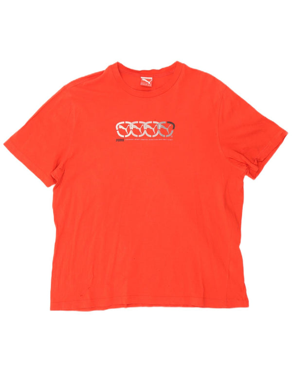 Puma Mens Graphic T-Shirt Top 2XL Orange