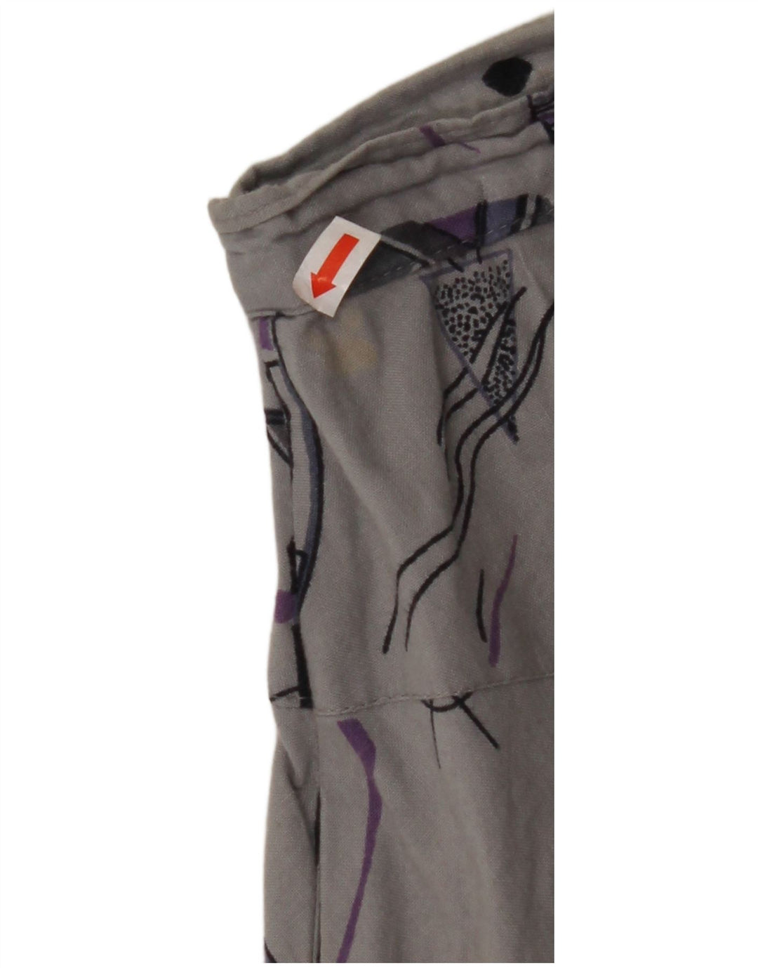 VINTAGE Womens High Waist A-Line Skirt W32 Large Grey Geometric