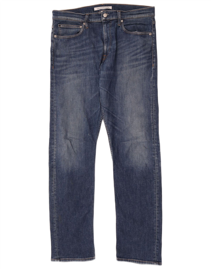 Calvin Klein Mens Straight Jeans W34 L32 Blue