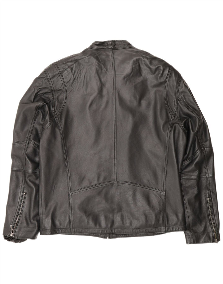 Vintage Mens Leather Jacket UK 40 Large Black Leather