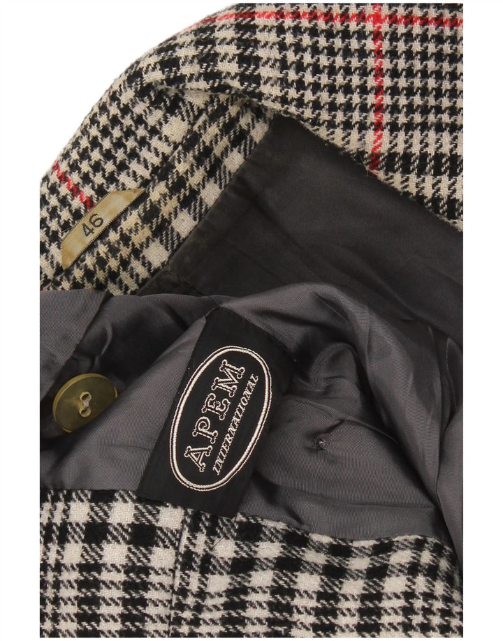 Vintage Womens Double Breasted Trench Coat IT 46 Large Grey Check