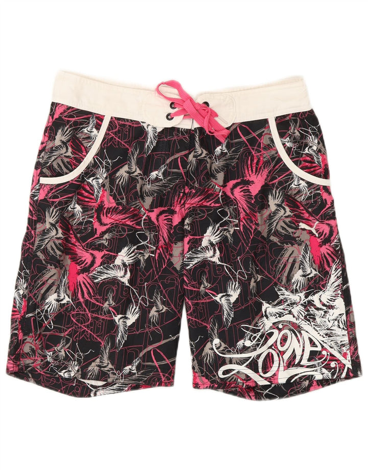 PUMA Womens Abstract Pattern Swimming Shorts UK 8 Small  Multicoloured