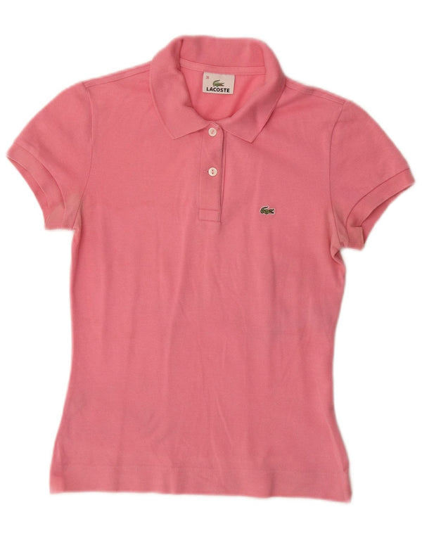 LACOSTE Womens Polo Shirt Size 36 Small Pink Cotton