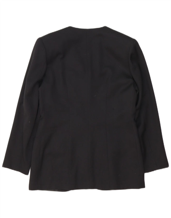 Marina Babini Womens Double Breasted Blazer Jacket IT 44 Medium Black Wool
