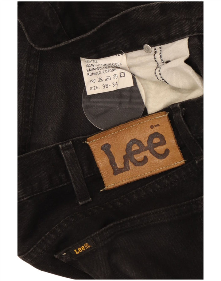 Lee Mens Seattle Straight Jeans W38 L30 Black Cotton