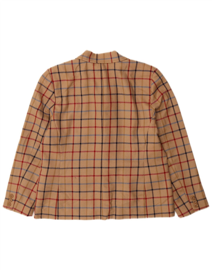 PENDLETON Womens Petite 3 Button Blazer Jacket US 12 Large Beige Check