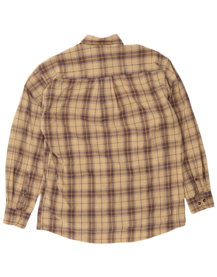 Camel Mens Flannel Shirt Medium Beige Check