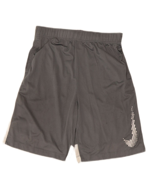 Nike Boys Dri Fit Graphic Sport Shorts 13-14 Years XL Grey Colourblock