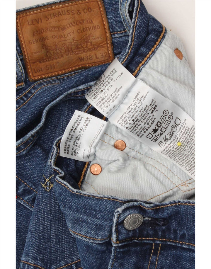 Levi's Mens 511 Slim Jeans W38 L32 Blue Cotton