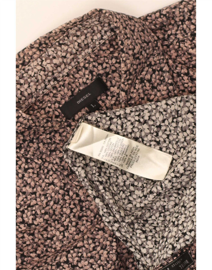 Diesel Mens Shirt Large Multicoloured Floral Cotton