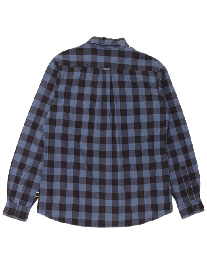 Barbour Mens Shirt Medium Blue Gingham Cotton