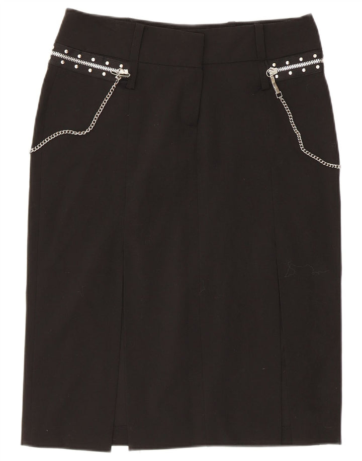 Extyn Womens Straight Skirt IT 44 Medium W30 Black Polyester