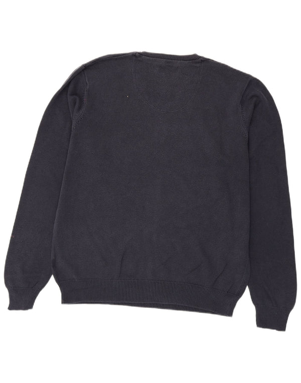 Marks & Spencer Mens Crew Neck Jumper Sweater Medium Navy Blue Cotton
