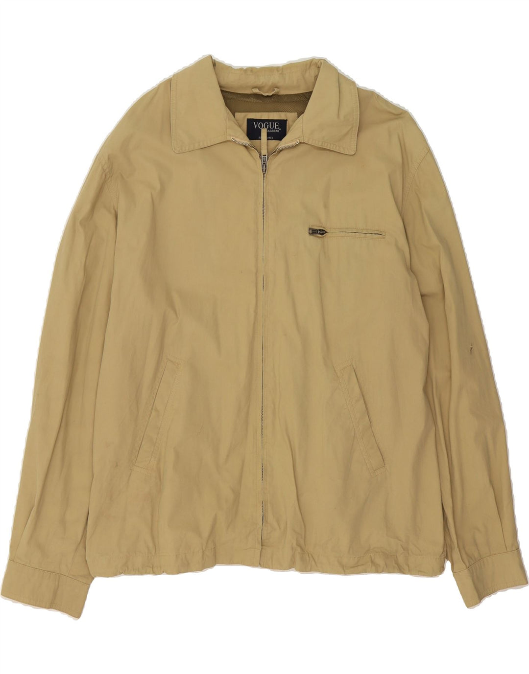 VOGUE Mens Bomber Jacket UK 42 XL Beige Polyamide Vintage Vogue and Second-Hand Vogue from Messina Hembry 