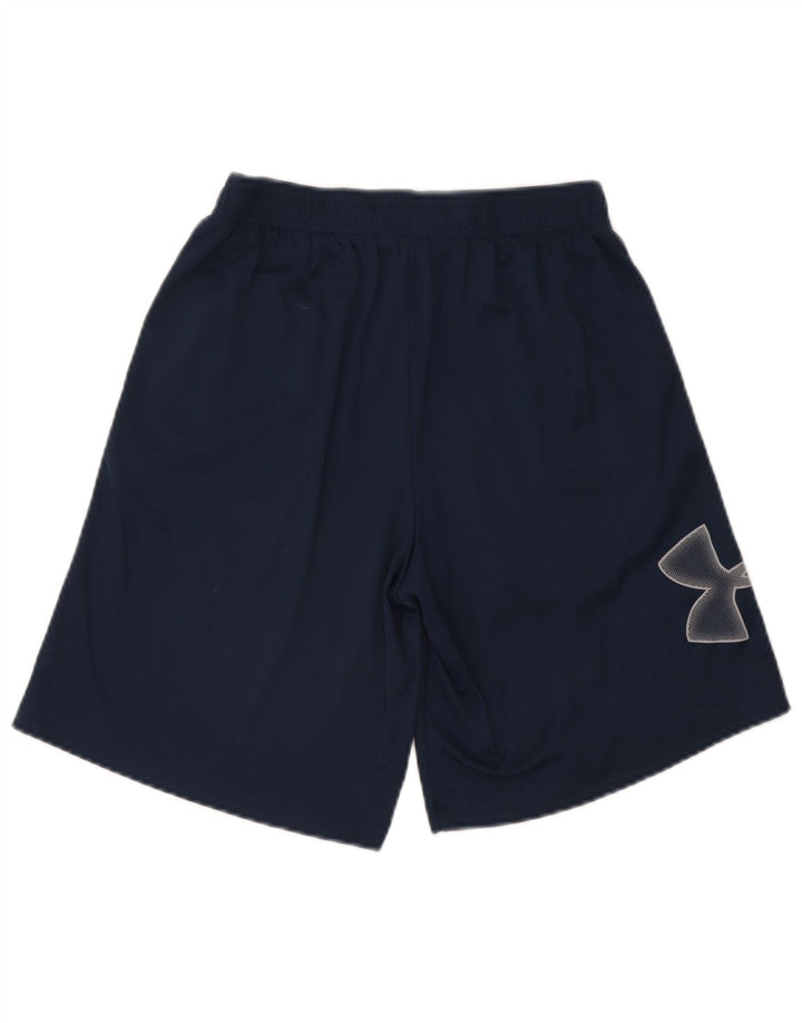 UNDER ARMOUR Mens Graphic Sport Shorts Small  Navy Blue Polyester