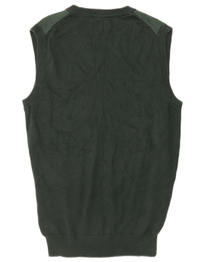 Chaps Mens Vest Tank Top Small Green Cotton