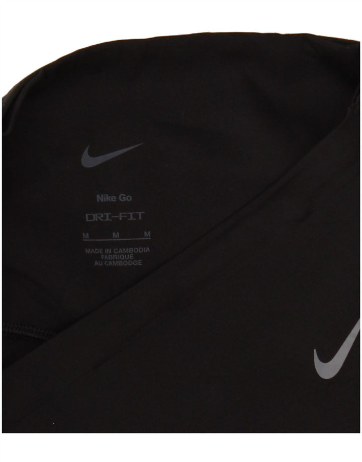 NIKE Womens Dri Fit Capri Leggings UK 12 Medium  Black