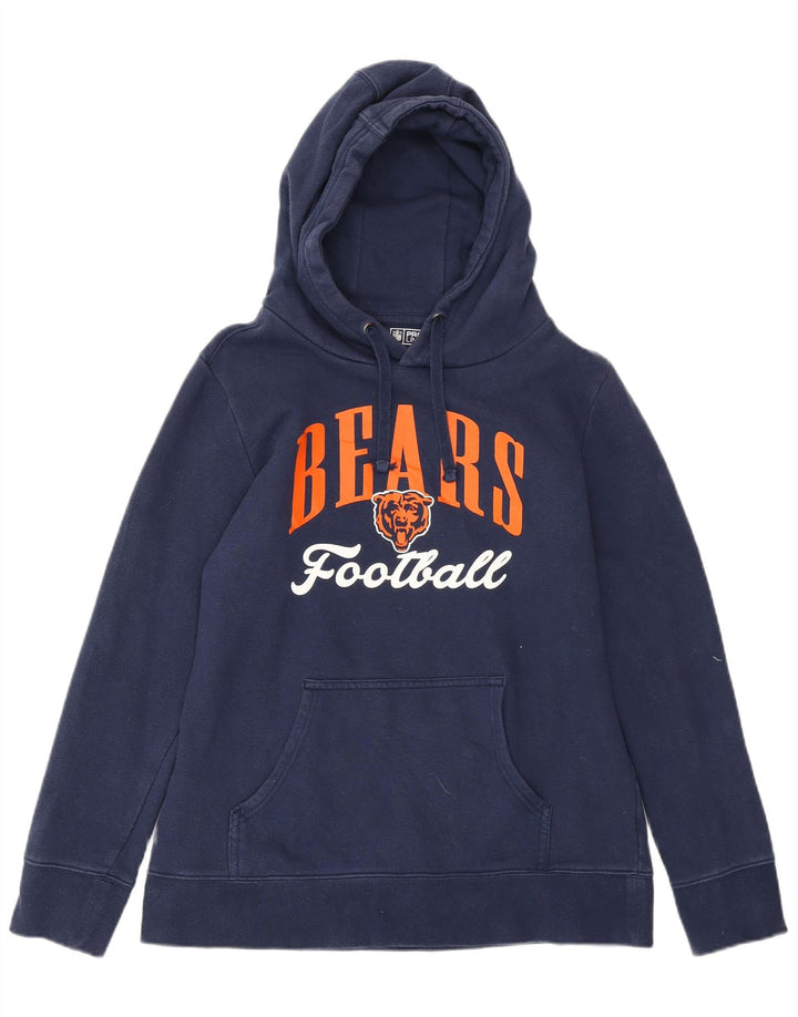 NFL Womens Chicago Bears Graphic Hoodie Jumper UK 14 Medium Navy Blue