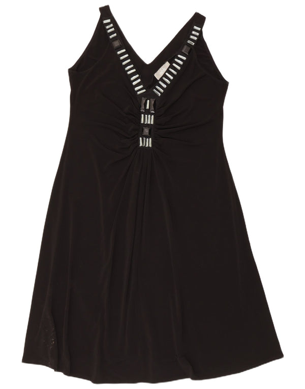 Wallis Womens Sleeveless A-Line Dress UK 20 2XL Black