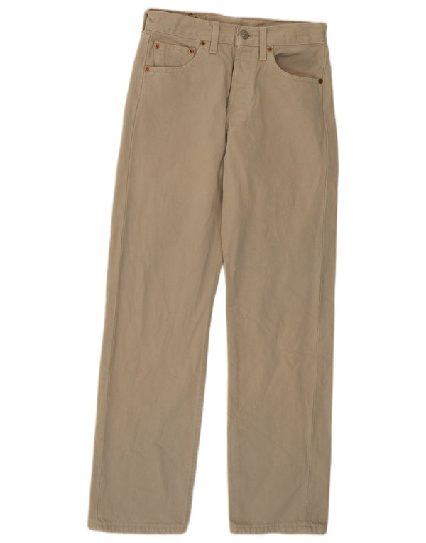 Levi's Mens 501 Straight Jeans W27 L28 Beige Cotton
