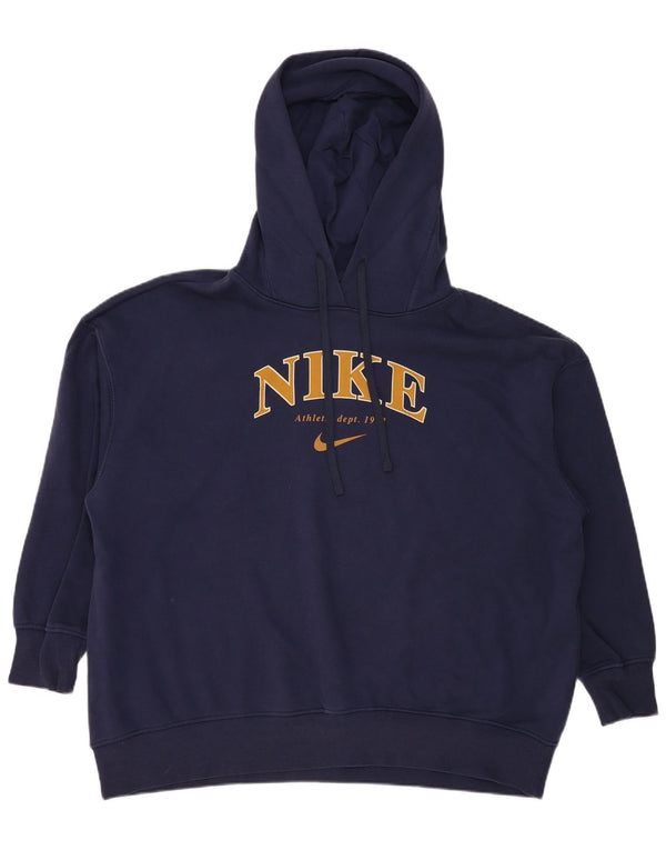 Nike Mens Graphic Loose Fit Hoodie Jumper XL Navy Blue Cotton