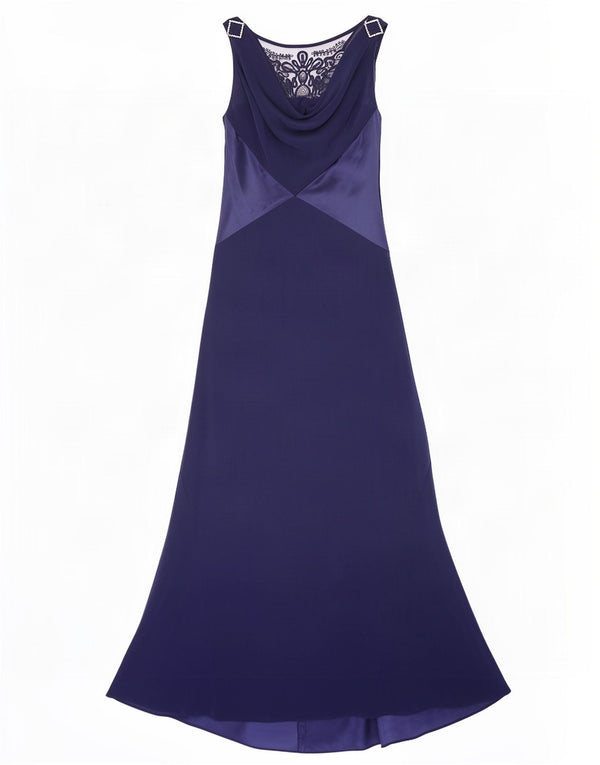 Pearce Fionda Womens Sleeveless Maxi Dress UK 8 Small Navy Blue Acetate