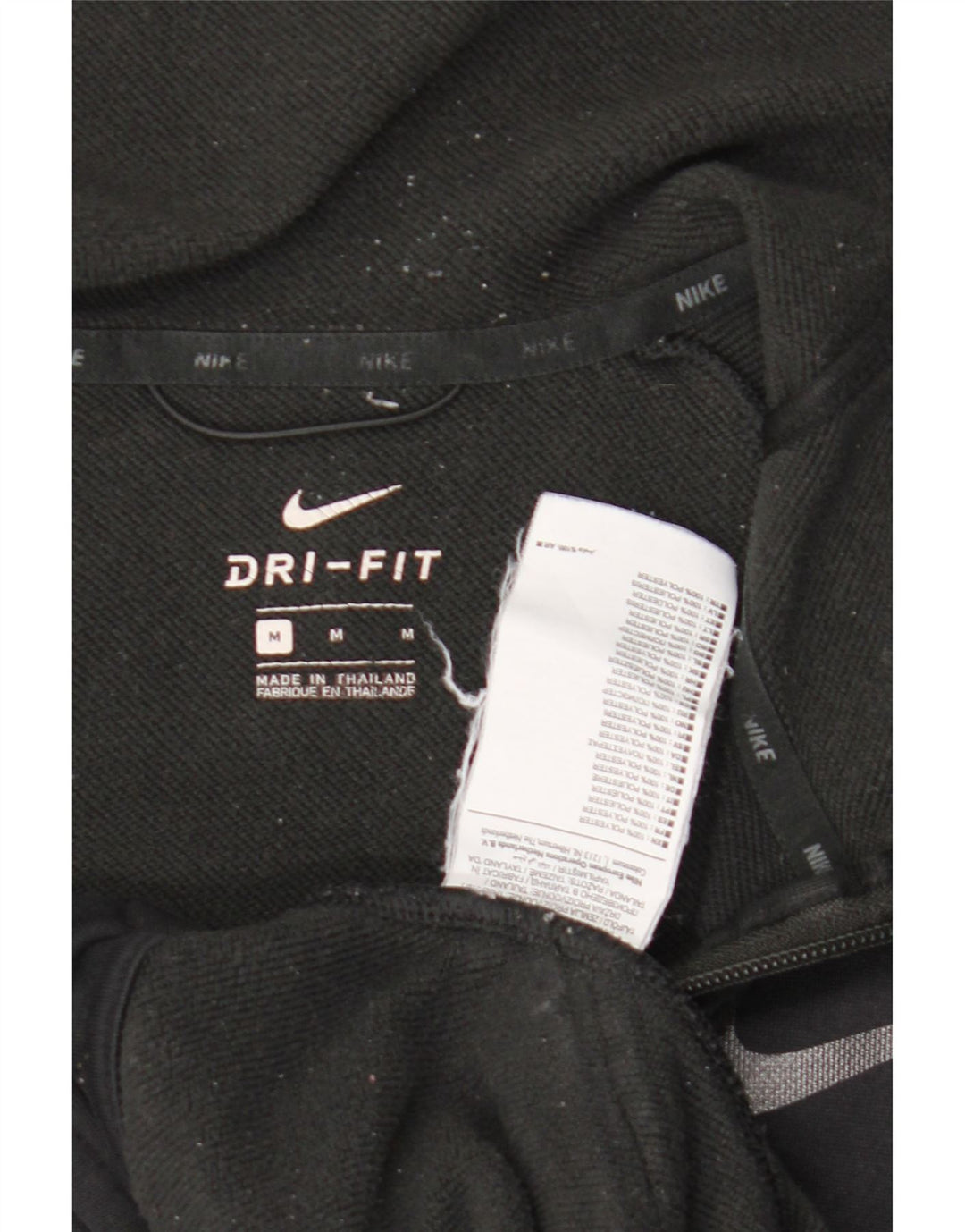Nike Mens Dri Fit Zip Hoodie Sweater Medium Black Polyester