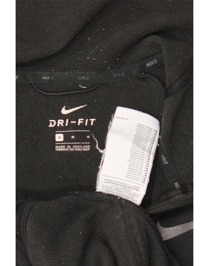 Nike Mens Dri Fit Zip Hoodie Sweater Medium Black Polyester