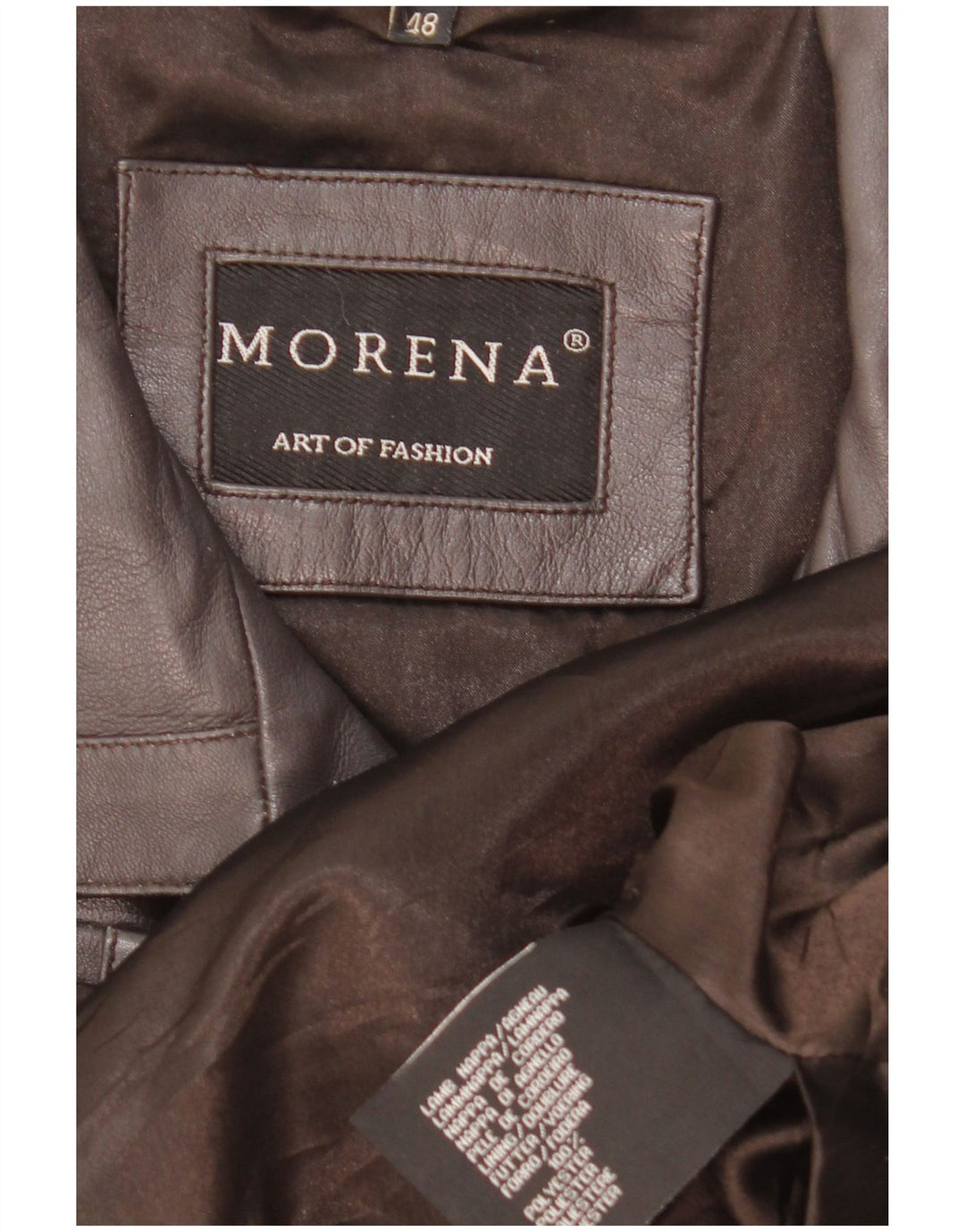 Morena Womens Leather Jacket EU 48 2XL Brown Leather