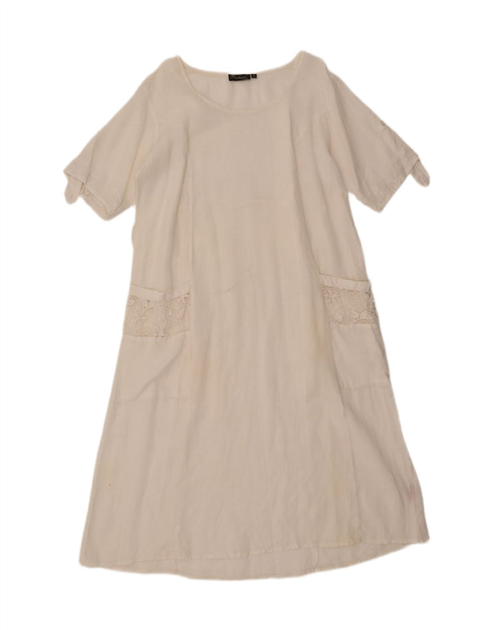 Positano by Jean Paul Womens Oversized A-Line Dress UK 14 Medium Off White