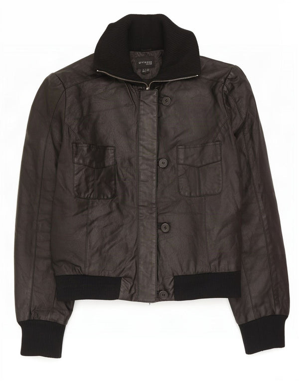 Oviesse Womens Leather Jacket IT 46 Large Black