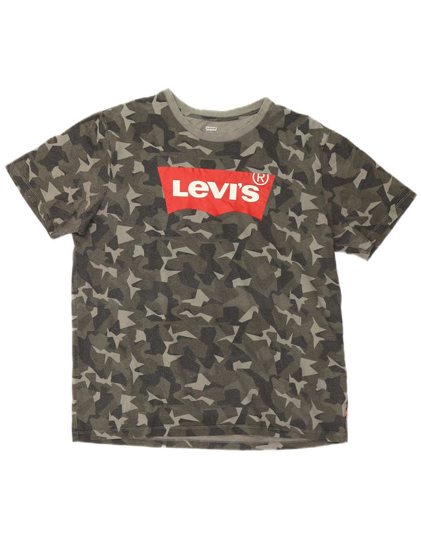 Levi's Mens Graphic T-Shirt Top Large Multicoloured Camouflage Cotton