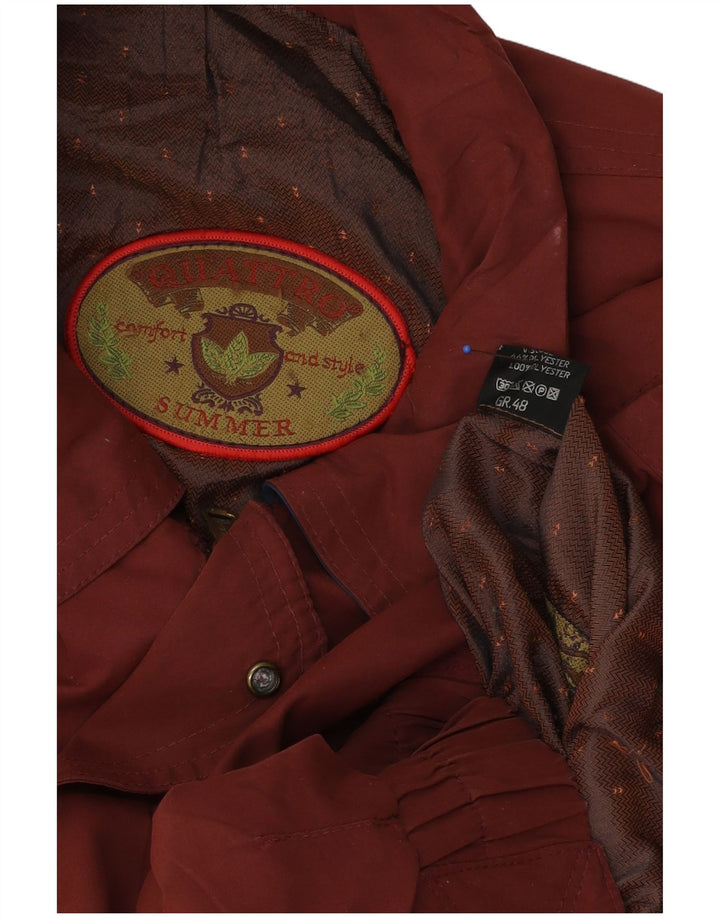 Vintage Mens Loose Fit Bomber Jacket IT 48 Medium Brown Polyester