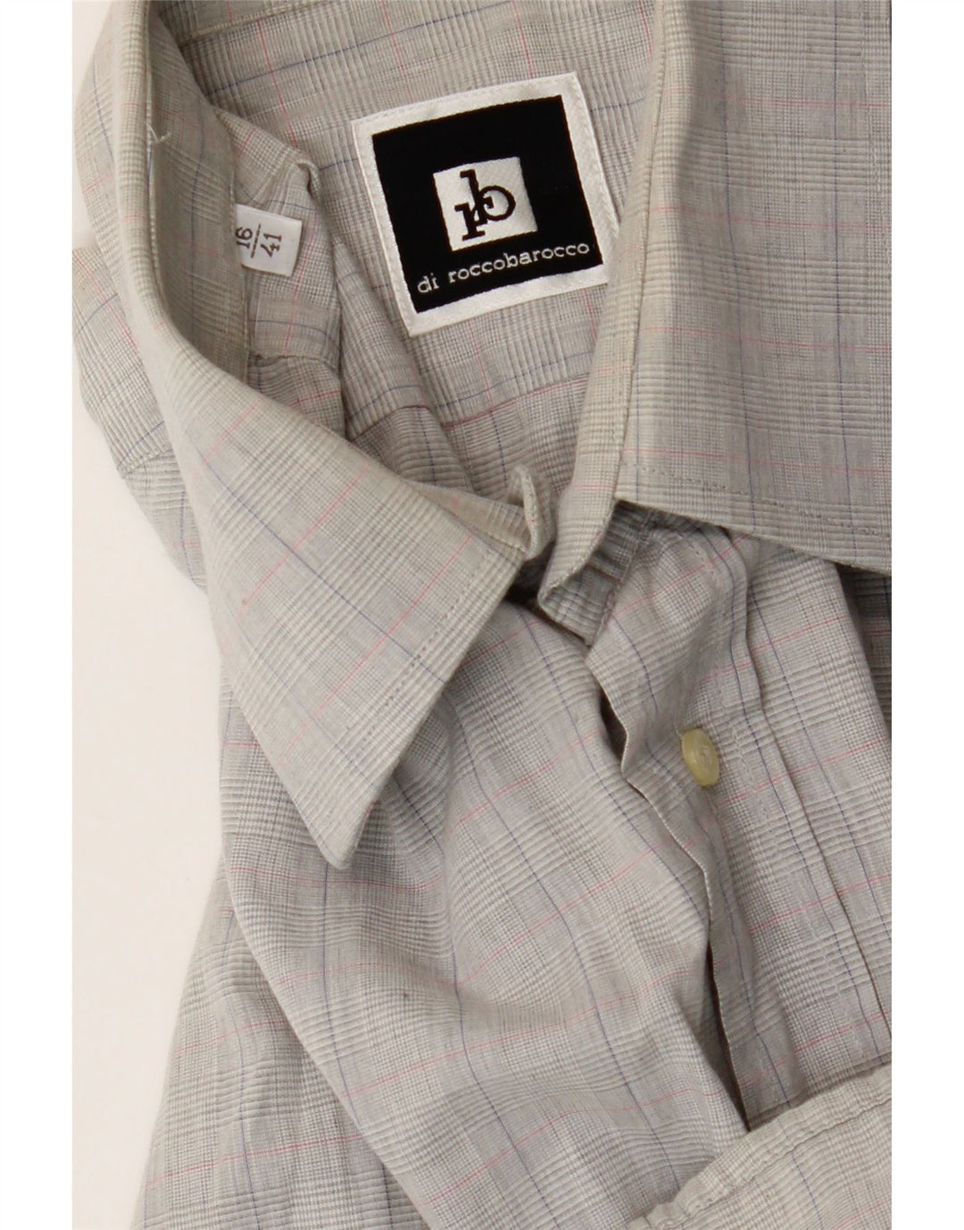 ROCCOBAROCCO Mens Shirt Size 16 41 Large Grey Check