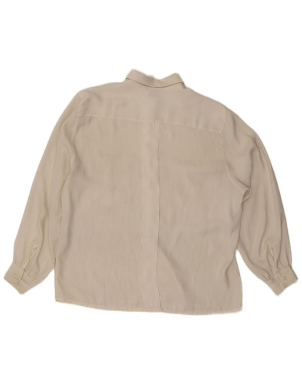 Vintage Womens Shirt UK 14 Medium White Polyester
