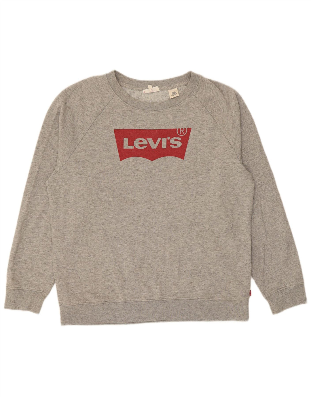 Levi's Womens Graphic Oversized Sweatshirt Jumper UK 14 Medium Grey Flecked
