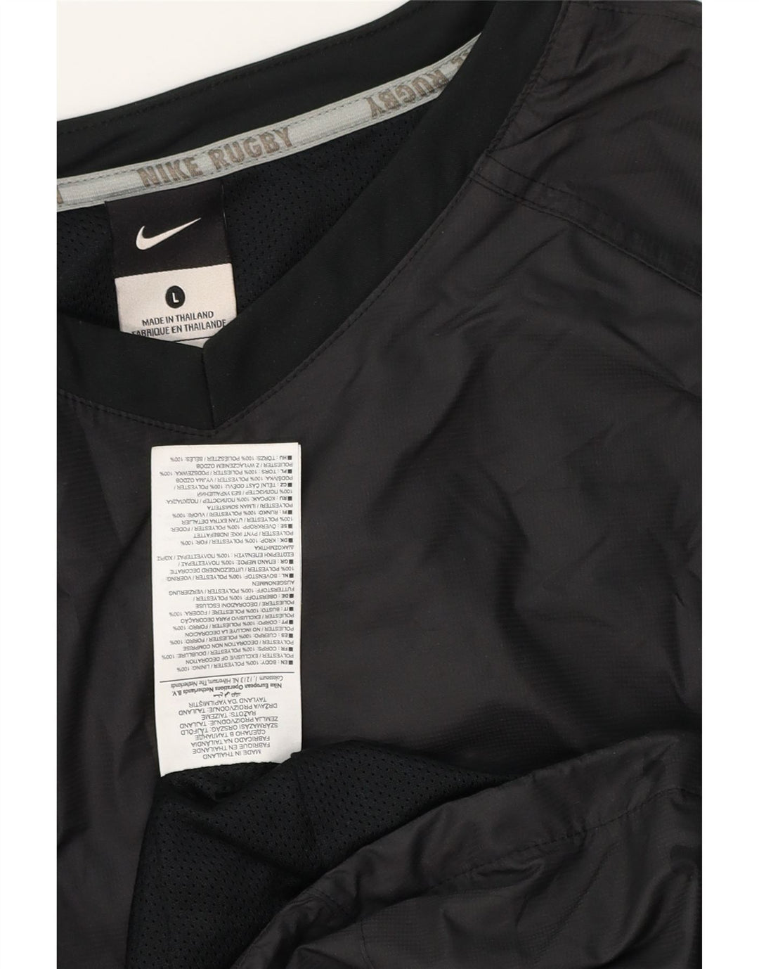 NIKE Mens Pullover Tracksuit Top Large Black Polyester
