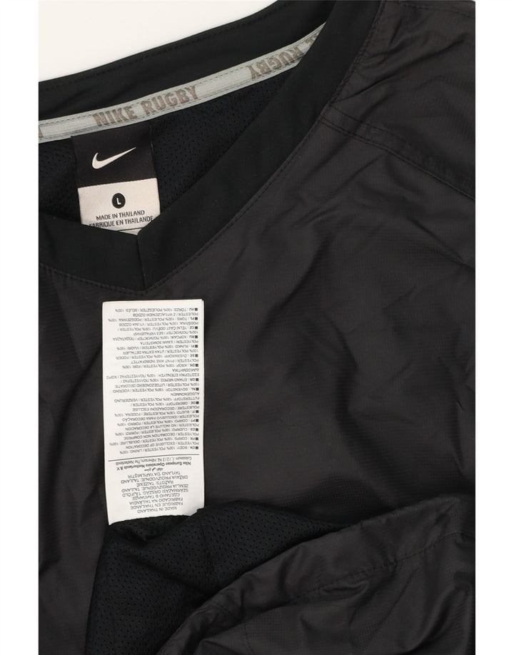 NIKE Mens Pullover Tracksuit Top Large Black Polyester