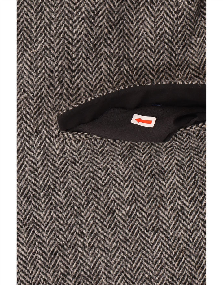 HARRIS TWEED Mens Blazer Jacket UK 40 Large Grey Herringbone Classic