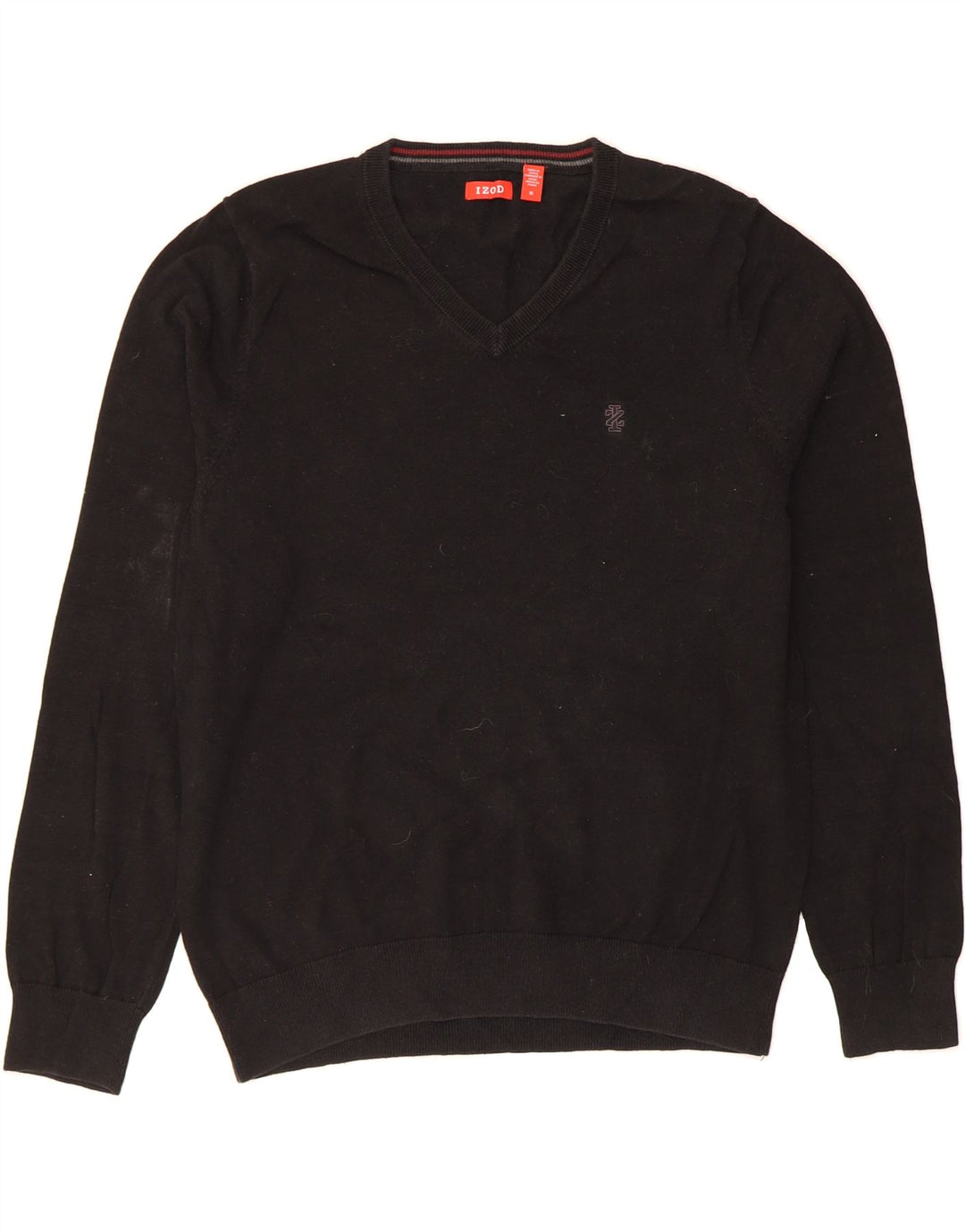 IZOD Mens V-Neck Jumper Sweater Medium Black Cotton Vintage Izod and Second-Hand Izod from Messina Hembry 