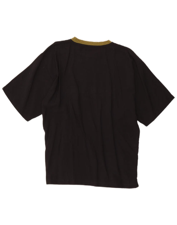 Vintage Mens Graphic T-Shirt Top Large Black Viscose