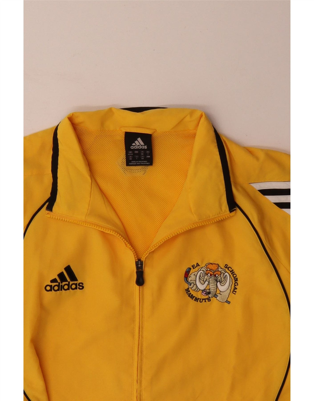 ADIDAS Mens Tracksuit Top Jacket UK 42 /44 Large Yellow Colourblock