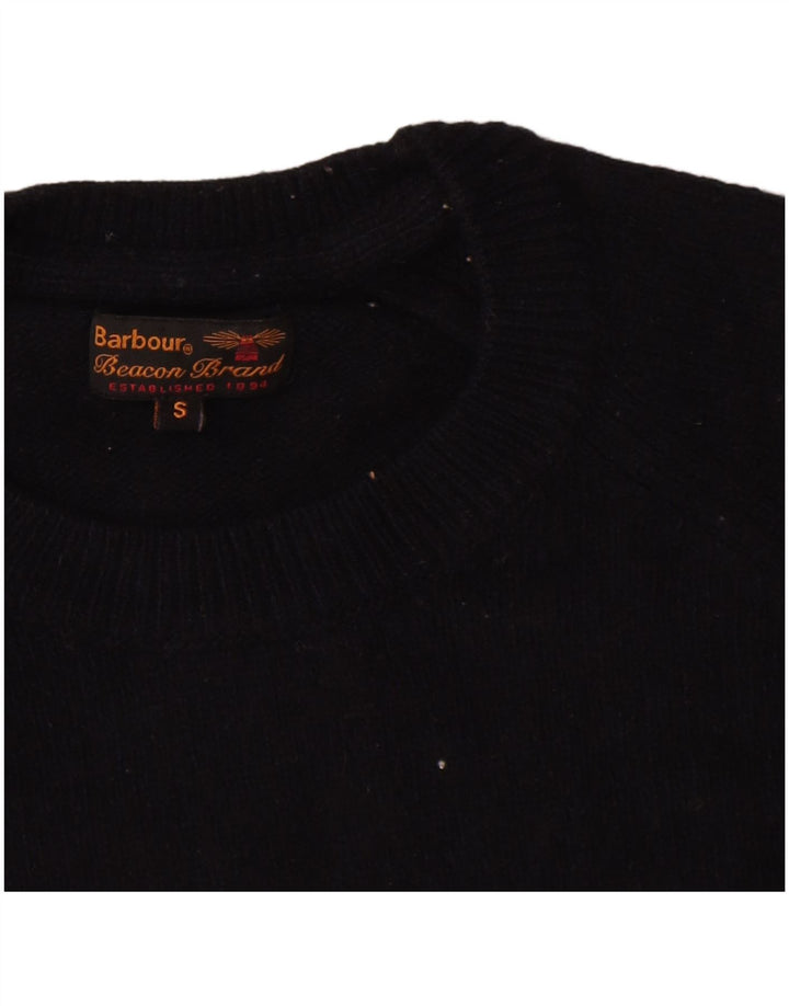 Barbour Mens Crew Neck Jumper Sweater Small Navy Blue Wool