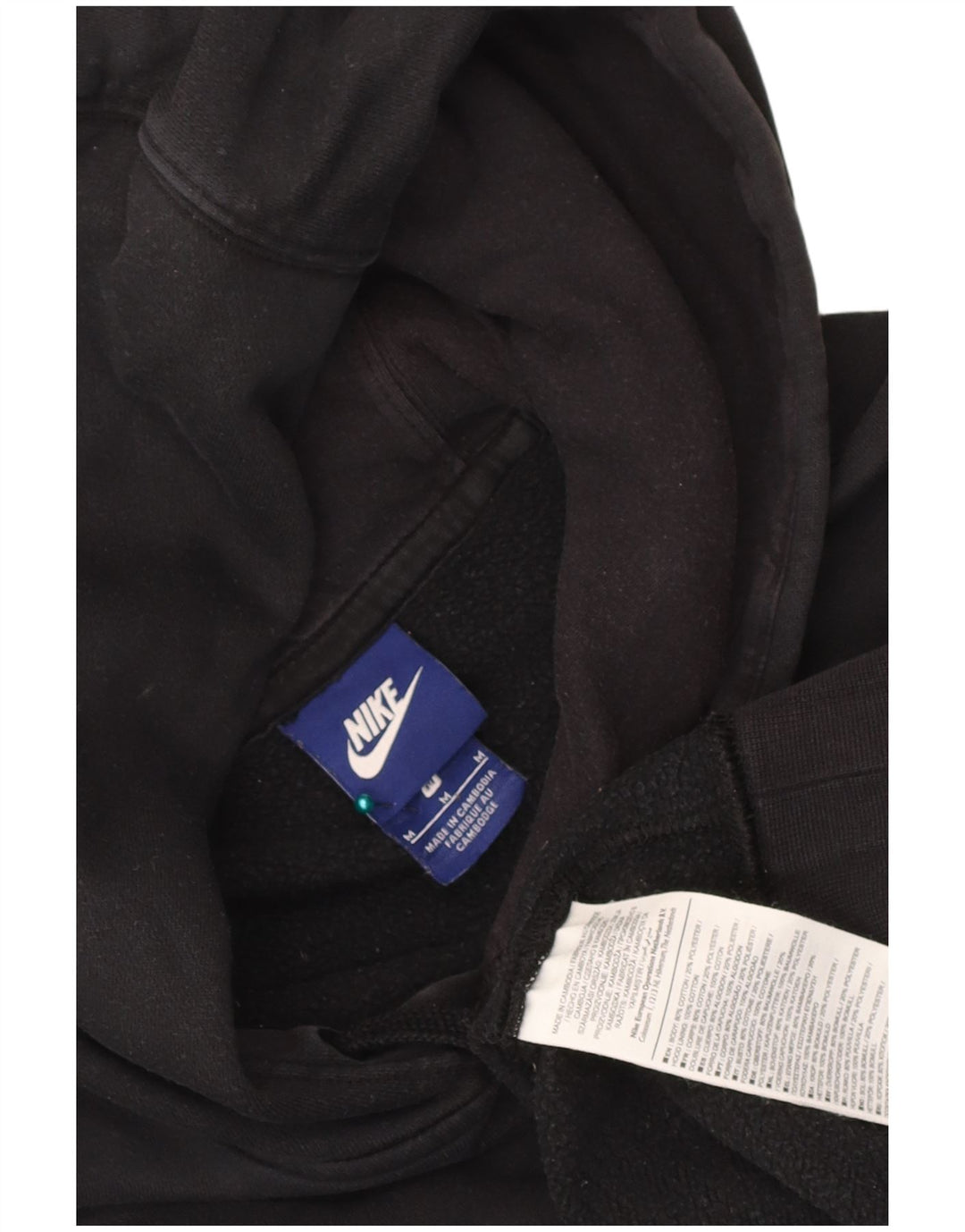 Nike Mens Hoodie Jumper Medium Black Cotton