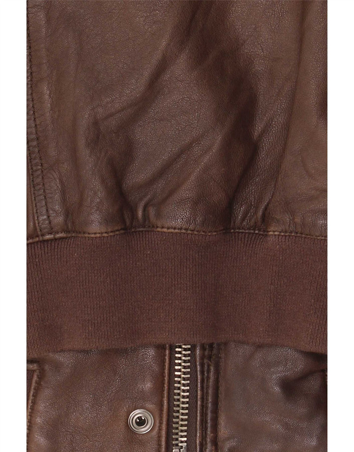 Vintage Mens Leather Jacket UK 40 Large Brown
